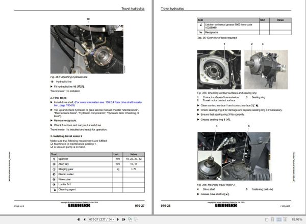 Liebherr Wheel Loader L556 1410 Removal And Installation Instructions Manual 12244367 2