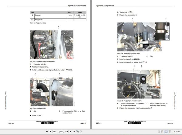 Liebherr Wheel Loader L556 1617 Removal And Installation Instructions Manual 12250436 2