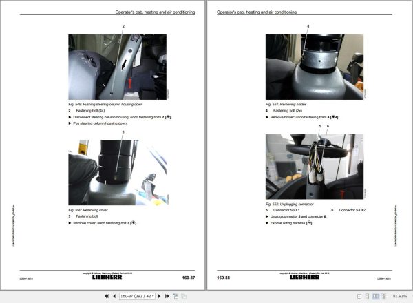 Liebherr Wheel Loader L556 1618 Removal And Installation Instructions Manual 12249152 2