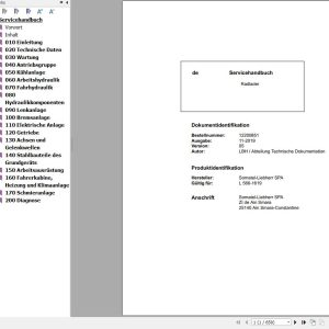 Liebherr Wheel Loader L556 1619 Service Manual 12200851 DE 1