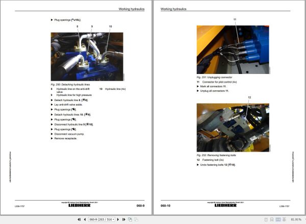 Liebherr Wheel Loader L556 1757 Removal And Installation Instructions 12256660 2