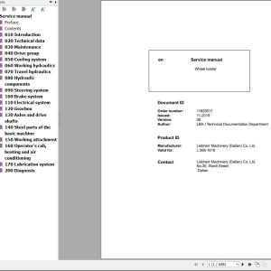 Liebherr Wheel Loader L566 1616 Service Manual 11829517 1