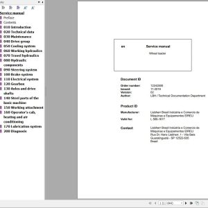 Liebherr Wheel Loader L566 1617 Service Manual 12242500 1