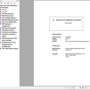 Liebherr Wheel Loader L580 1412 Removal And Installation Instructions Manual 12248495 1