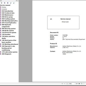 Liebherr Wheel Loader L580 1412 Service Manual 11827699 1
