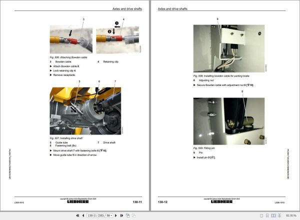 Liebherr Wheel Loader L580 1495 Removal And Installation Instructions 12249154 2