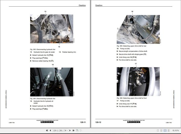 Liebherr Wheel Loader L580 1762 Removal And Installation Instructions 12256664 2