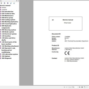 Liebherr Wheel Loader L580 459LG Service Manual 11450069 1