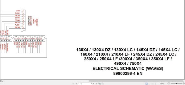 Link Belt Excavator 130X4 to 750X4 WAVES Electrical Schematic 89900286 4 EN 1