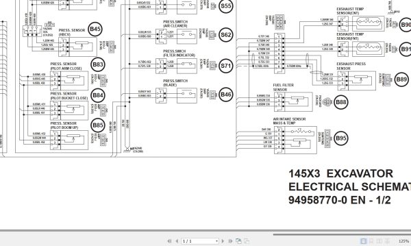 Link Belt Excavator 145X3 Electrical Schematic 2