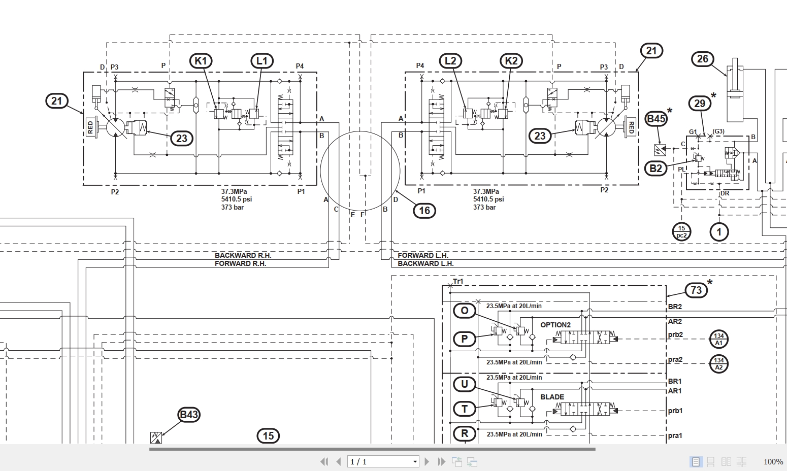 Link Belt Excavator 145X3 Hydraulic Schematic 1