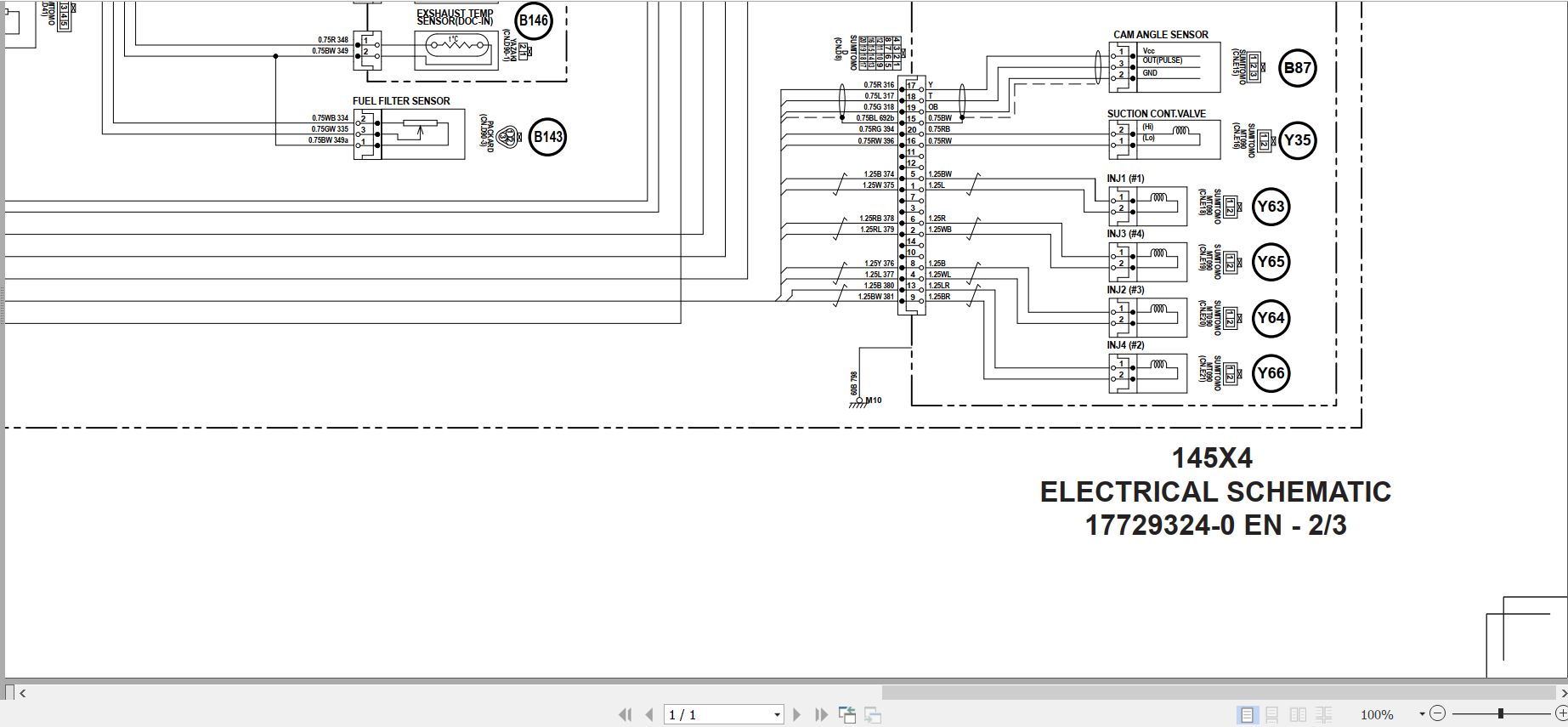 Link Belt Excavator 145X4 Electrical Schematic 1