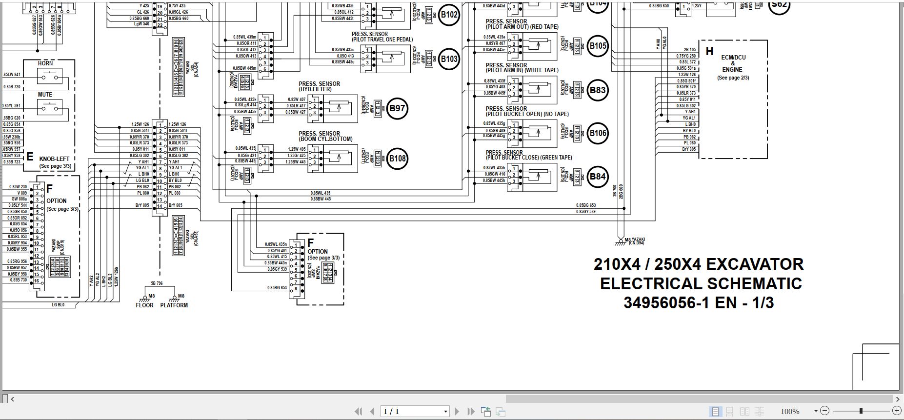 Link Belt Excavator 210X4 250X4 Electrical Schematic 1