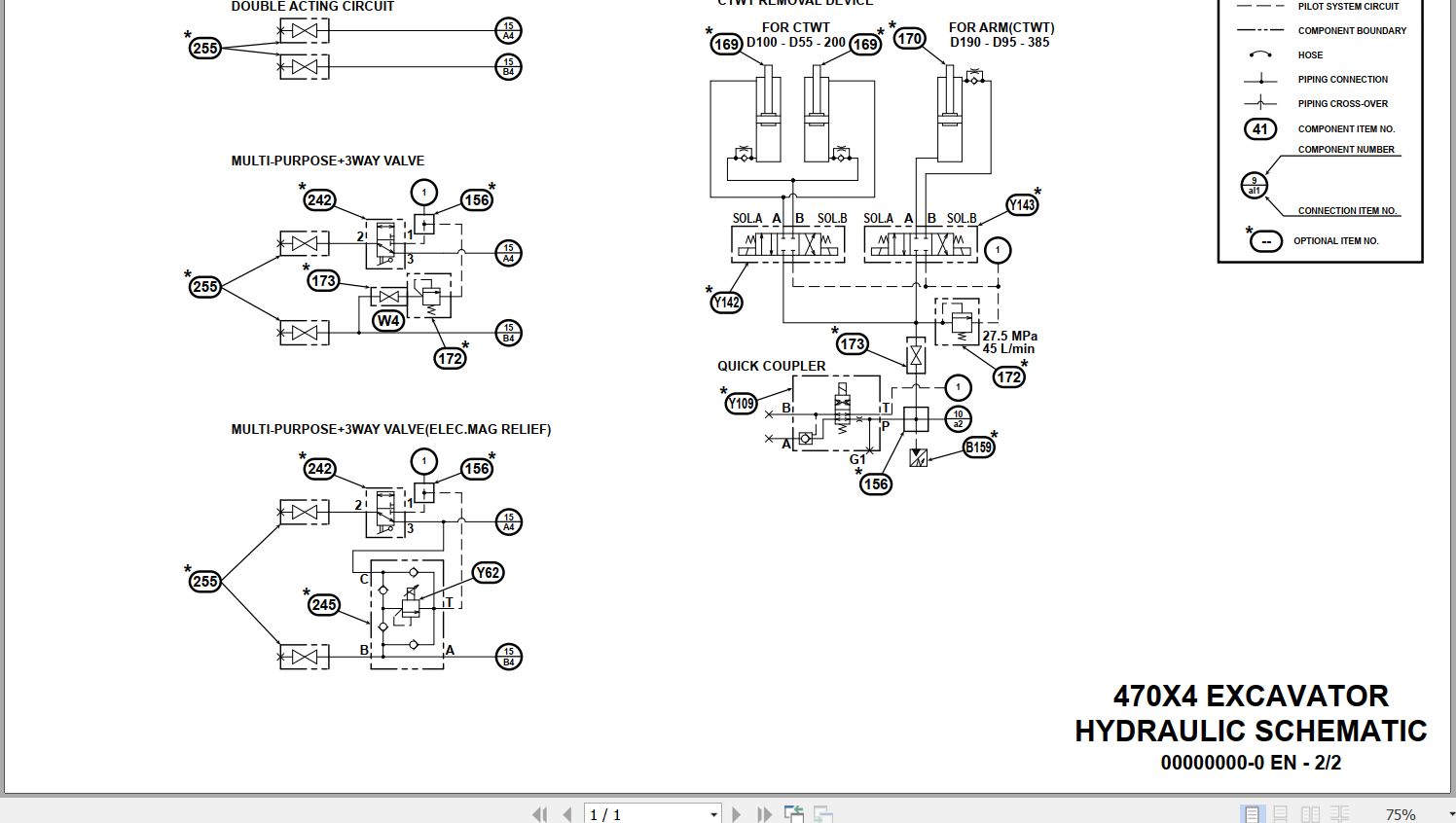 Link Belt Excavator 470X4 Hydraulic Schematic 1