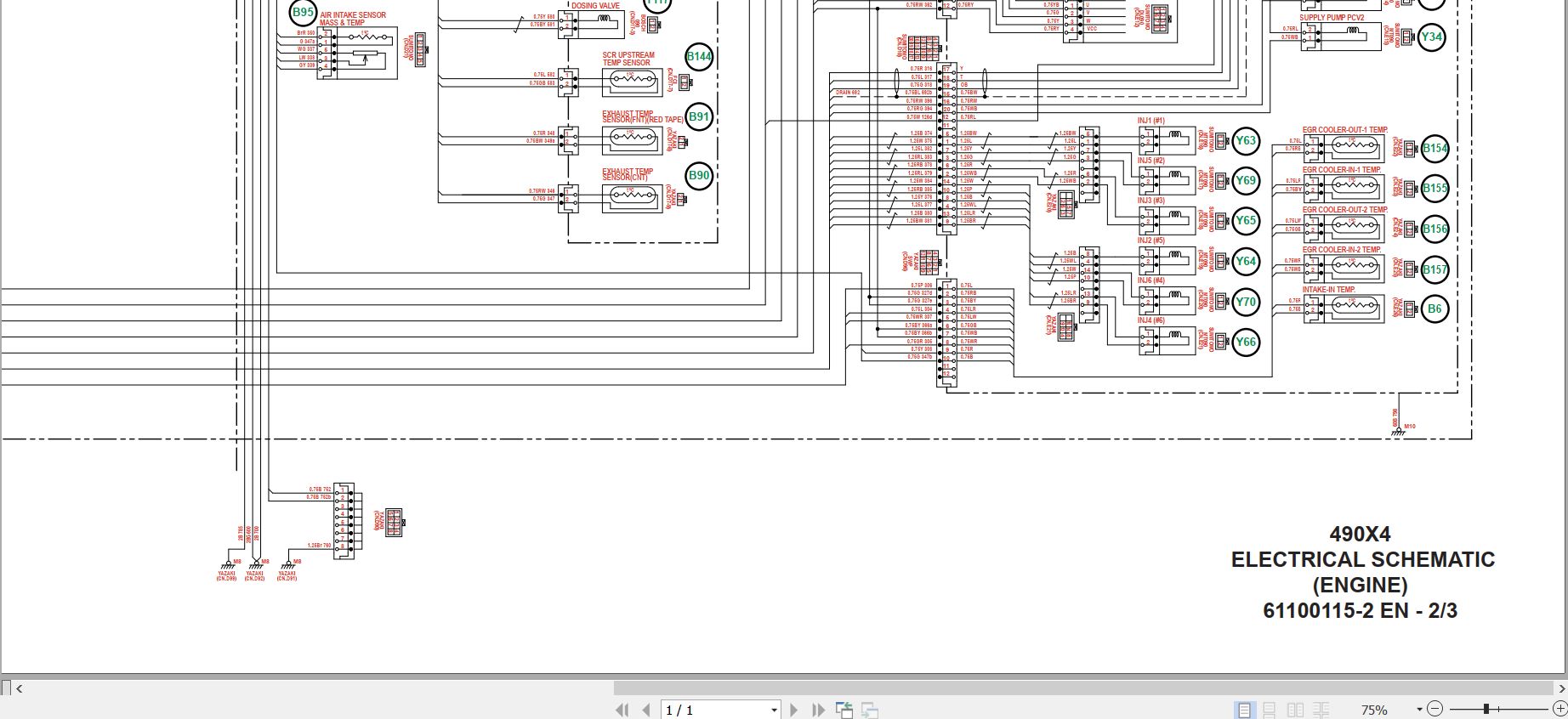 Link Belt Excavator 490X4 Electrical Schematic 1