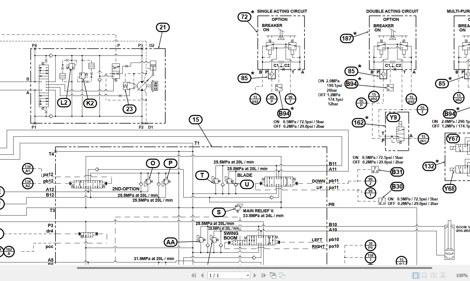 Link Belt Excavator 80X3 Hydraulic Schematic 81541139 0 1