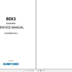Link Belt Excavator 80X3 Service Manual WLSM0806 00LX 1