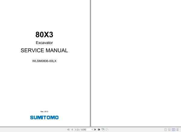 Link Belt Excavator 80X3 Service Manual WLSM0806 00LX 1