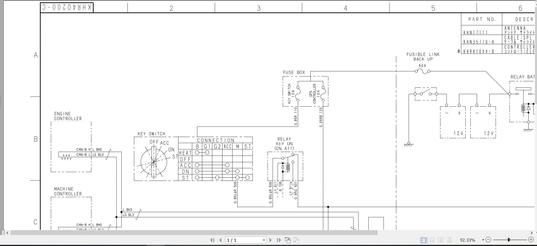 Link Belt Excavator X4 GPS Schematic 1