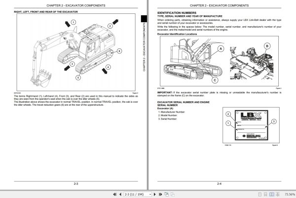 Link Belt Hydraulic Excavator 145X3 Operators Manual 145X3 OM LXG 01 2
