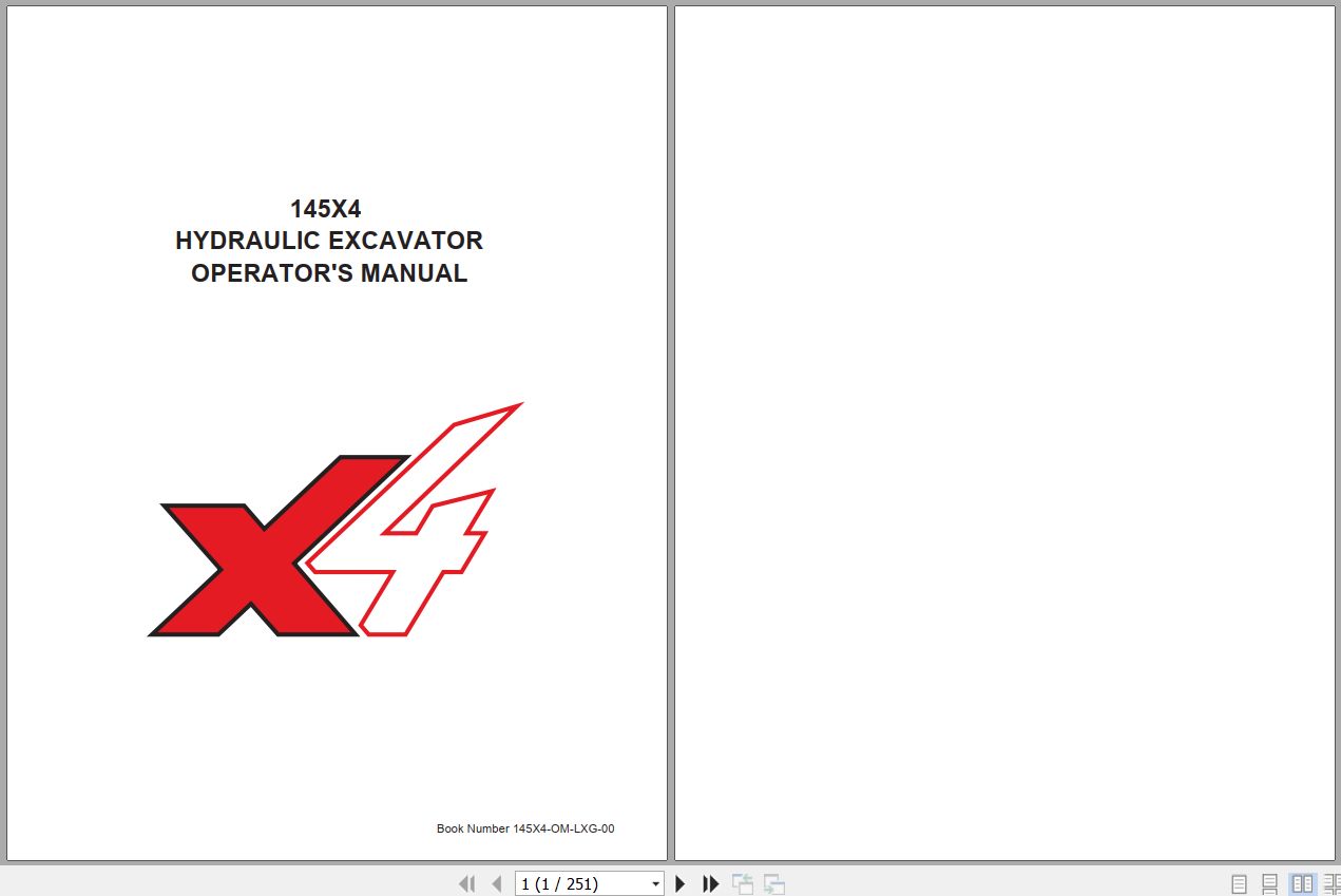 Link Belt Hydraulic Excavator 145X4 Operators Manual 145X4 OM LXG 00 1