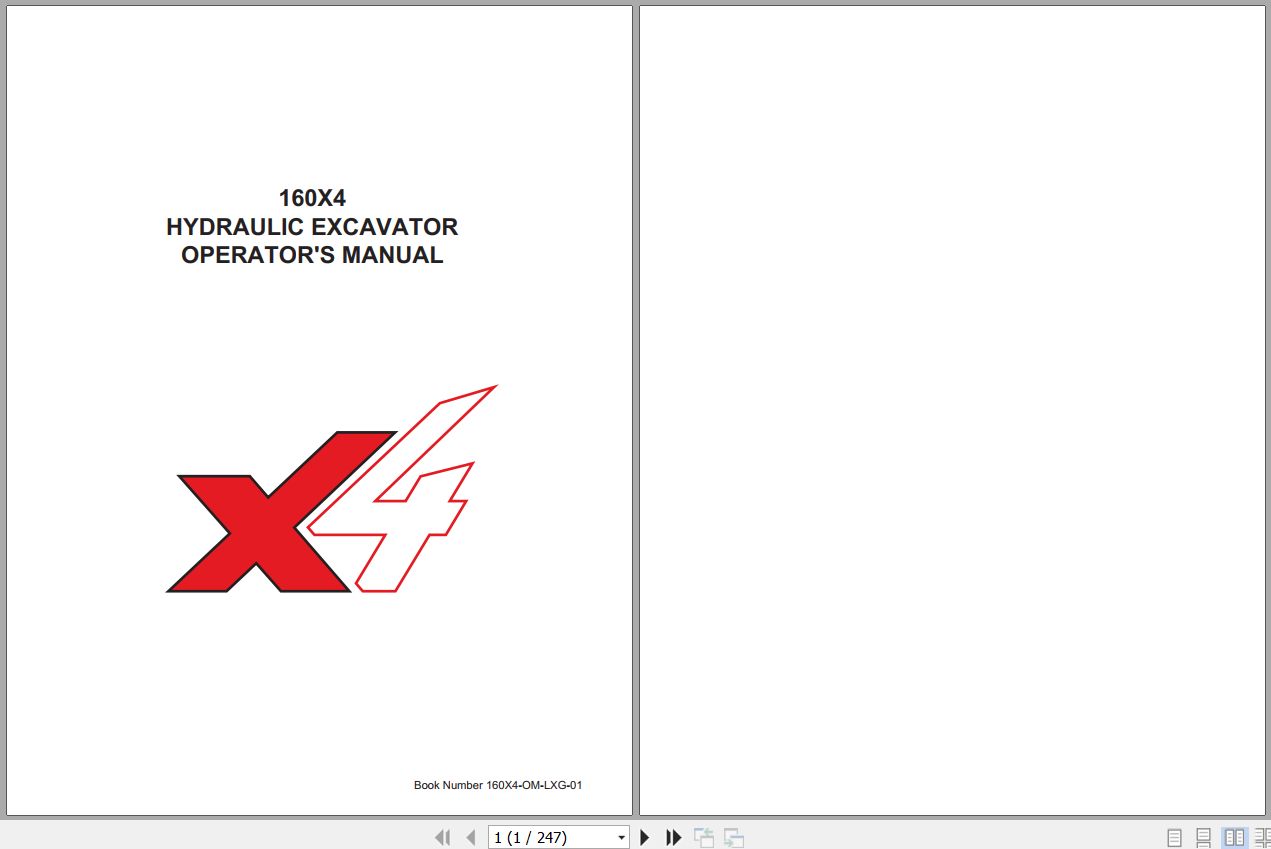 Link Belt Hydraulic Excavator 160X4 Operators Manual 160X4 OM LXG 01 1