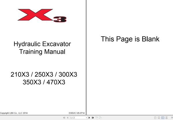 Link Belt Hydraulic Excavator 210X3 To 470X3 Training Manual EXSVC V5 0714 1