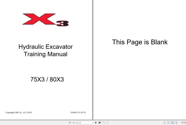 Link Belt Hydraulic Excavator 75X3 80X3 Training Manual EXSVC V1 0713 1