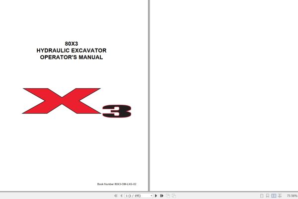 Link Belt Hydraulic Excavator 80X3 Operators Manual 80X3 OM LXG 02 1