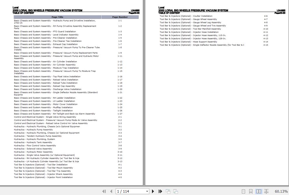 Loral Big Wheels Pressure Vacuum System 2000 Parts Catalog L044985 1