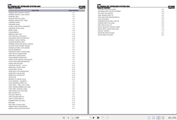 Loral Dry Spreader System NLL3020G4 Parts Catalog WR124682 1