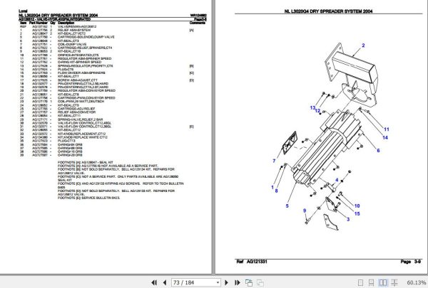 Loral Dry Spreader System NLL3020G4 Parts Catalog WR124682 3