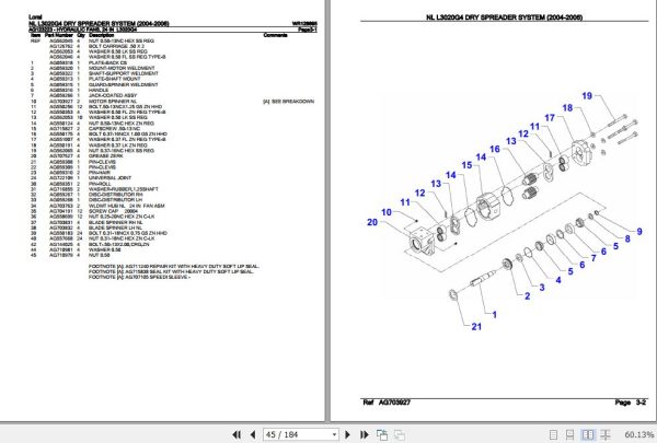 Loral Dry Spreader System NLL3020G4 Parts Catalog WR128695 2