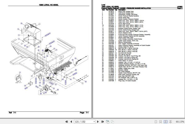Loral HC 3000L Parts Catalog L043951 3