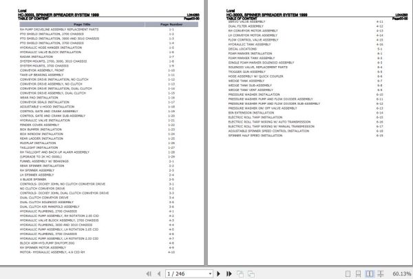 Loral Spinner Spreader System HC 3000L Parts Catalog L044293 1