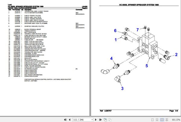 Loral Spinner Spreader System HC 3000L Parts Catalog L044293 2