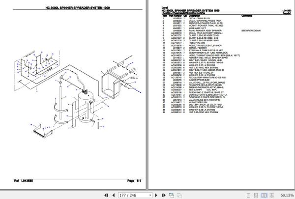 Loral Spinner Spreader System HC 3000L Parts Catalog L044293 3