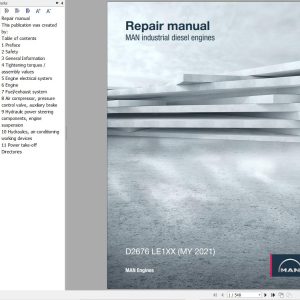 MAN Engine D2676 LE1XX Repair Manual 51.99598 8360