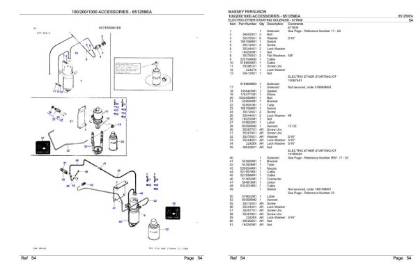Massey Ferguson 100 200 1000 Accessories Parts Catalog 651258EA 2