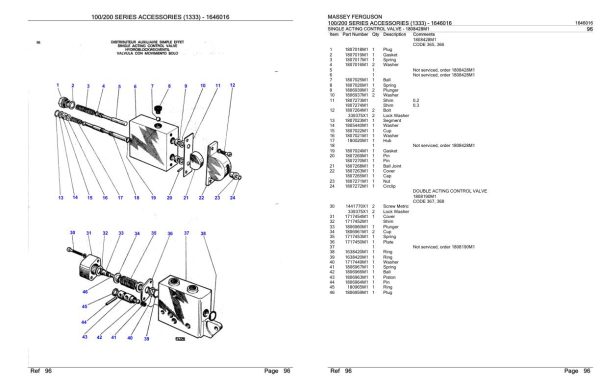 Massey Ferguson 100 200 Series Accessories 1333 Parts Catalog 1646016 1