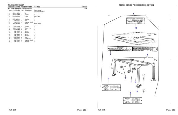 Massey Ferguson 100 200 Series Accessories Parts Catalog 3311632 1