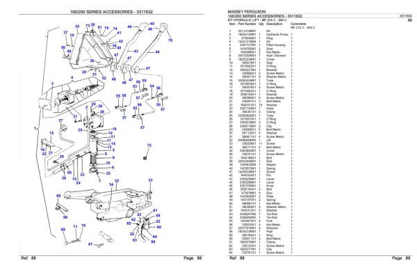 Massey Ferguson 100 200 Series Accessories Parts Catalog 3311632 2