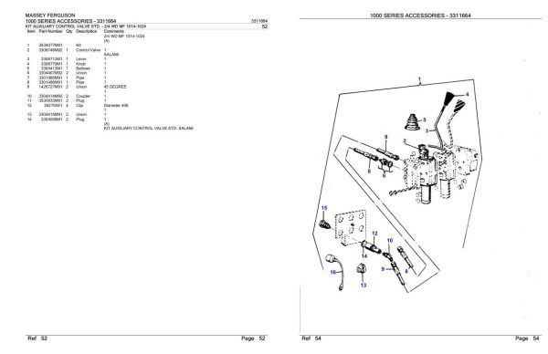 Massey Ferguson 1000 Series Accessories Parts Catalog 3311664 1