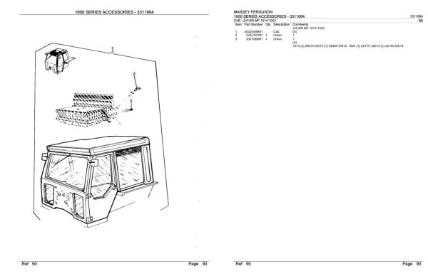 Massey Ferguson 1000 Series Accessories Parts Catalog 3311664 2