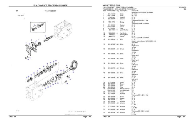 Massey Ferguson 1010 Compact Tractor Parts Catalog 651464EA 2