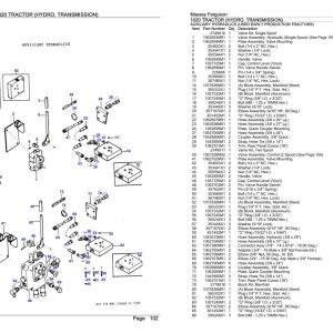 Massey Ferguson 1020 Tractor Hydro. Transmission Parts Catalog 651576 1