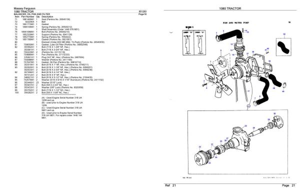 Massey Ferguson 1080 Tractor Parts Catalog 651260 2