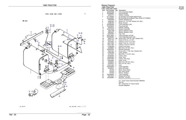 Massey Ferguson 1085 Tractor Parts Catalog 651326 2
