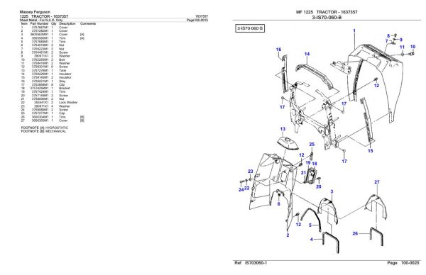 Massey Ferguson 1225 Tractor Parts Catalog 1637357 2