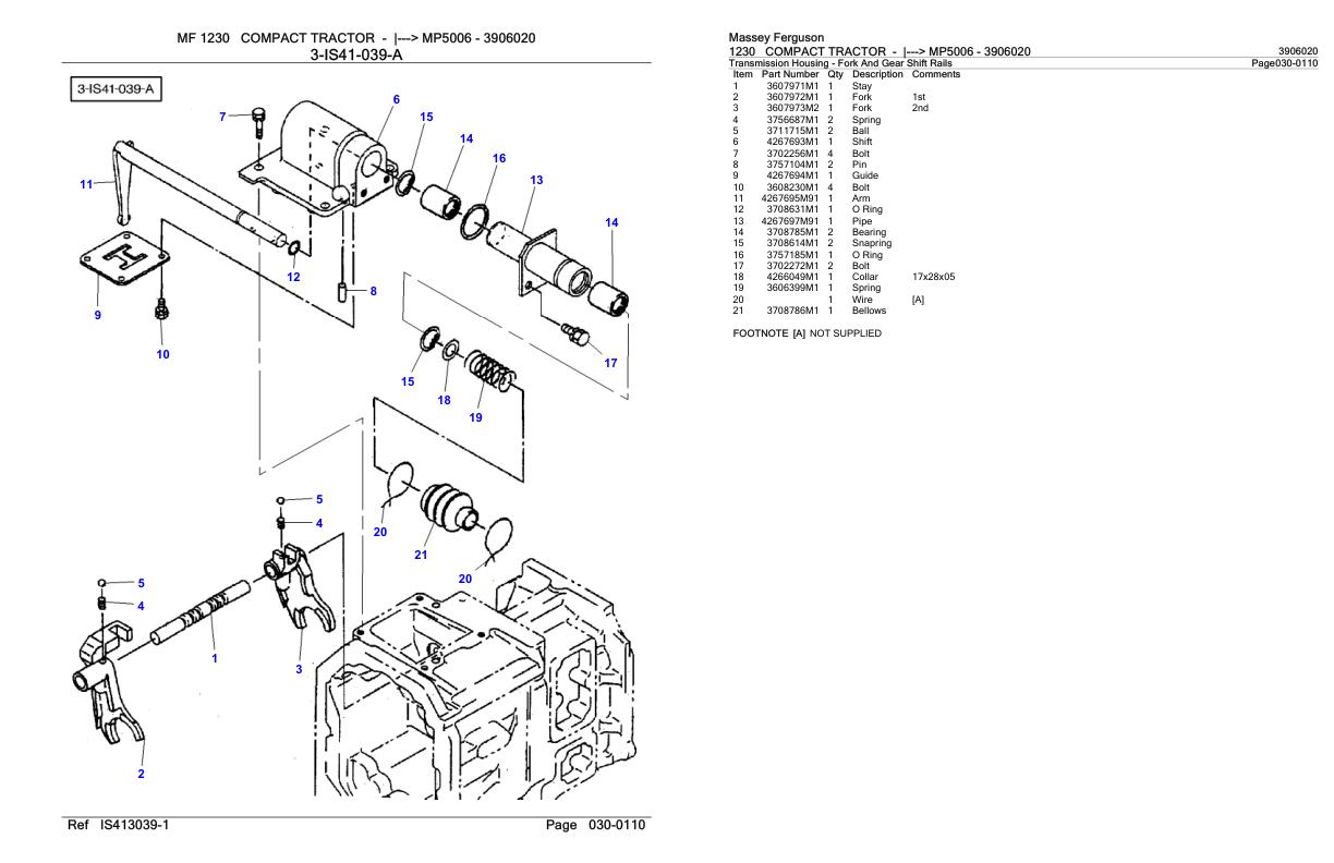 Massey Ferguson 1230 Compact Tractor Parts Catalog 3906020 1